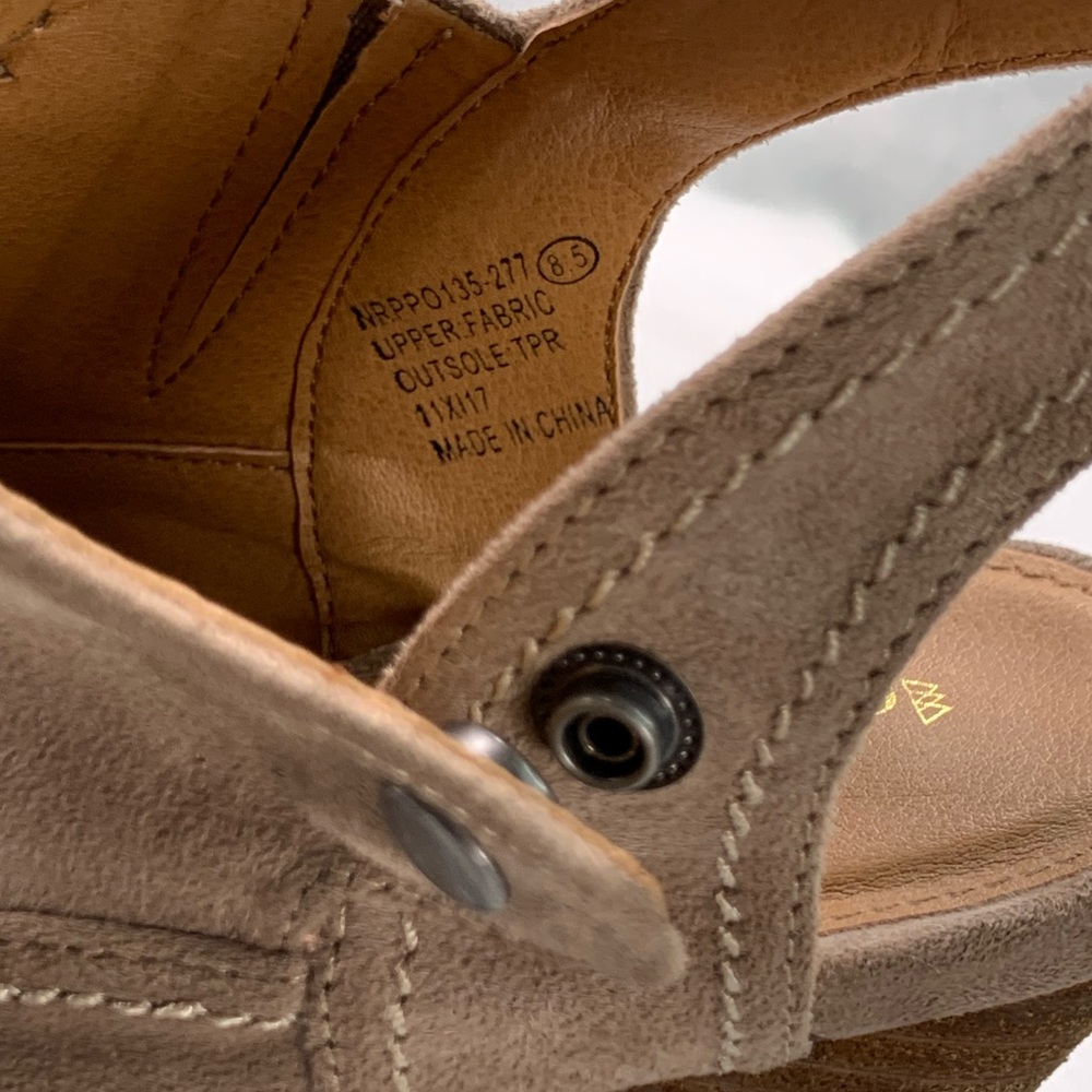 Alter’d State Mio Woven Open Toe Slip-On‎ Sling Back Chunky Heels Taupe Size 8.5 - Picture 7 of 15